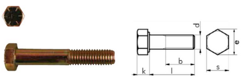 072.38.4 Standard Hex Bolts  3/8 - 16 x 4 UNC GR5 ZN 3