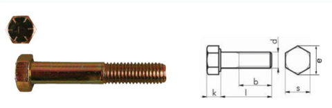 076.14.12 Standard Hex Bolts 1/4 x 1/2 18-8 Steel UNC 1