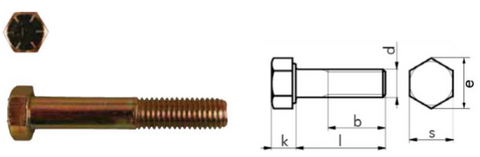 076.14.34 Standard Hex Bolts 1/4 - 20 x 3/4  18.8 SS 1