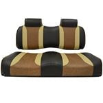 Tsunami Black–Autumn Harvest w/ Brown Ostrich Wave EZGO TXT/RXV Front Seat Cushions