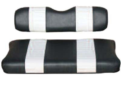 20008 Seat Cushion Set Black White Front - Ezgo Electric Marathon