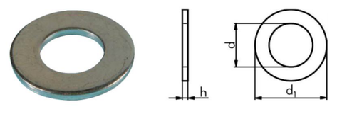 426.38 Standard SAE Flat Washers 3/8 x 13/16 x 1/16 18.8 Stainless Steel 1