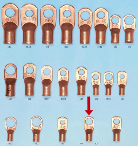 557.1604 4 Gauge Wire End Lug Copper 5/16" Hole