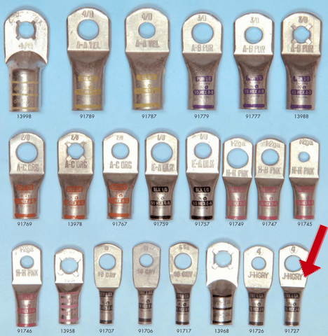 557.91727 Copper Lug 4 Gauge Power 3/8" Hole