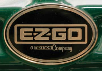 71289-G01 Name plate, Black & Gold - Ezgo ST350 Gas 1996 & Up