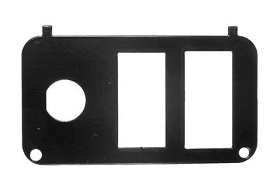 73030-G06 Black Steel Plate with Cut Outs for Key Switch, State of Charge Meter and Direction - Ezgo Electric 2001 & Up