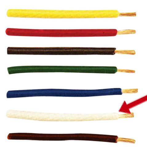 774.06.10 PVC Coated Primary Wire 10 gauge White