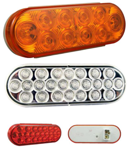 812.120228 Led Light Oval 6 1/2" Amber 24 Diode 2