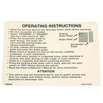 Warning Label Decal - Yamaha G29 2012 & Up