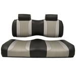 Tsunami Black–Liquid Silver w/ Silver Rush Wave EZGO TXT/RXV Front Seat Cushions