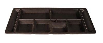 Black plastic under seat tray with small compartments. For Yamaha electric G14,G16,G19,G22.