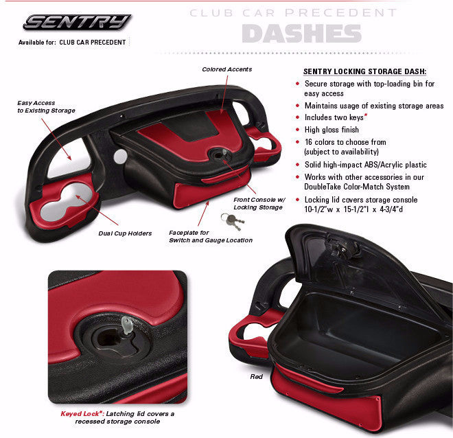 SENTRY LOCKING STORAGE DASH - DoubleTake® - Club Car® DS – GOLF